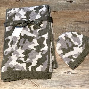 Barefoot Dreams Camo Beanie and Scarf Set